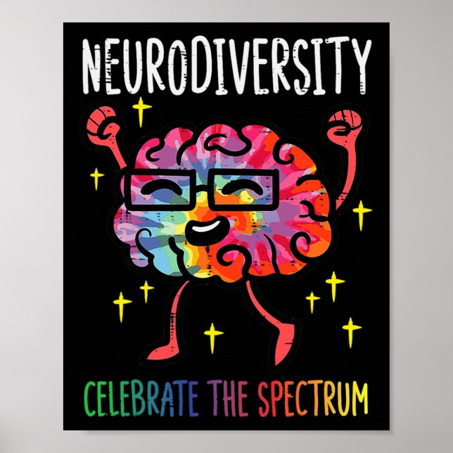 Neurodiversity Hirn Autismus Bewusstsein für Adhor Poster (Vorne)