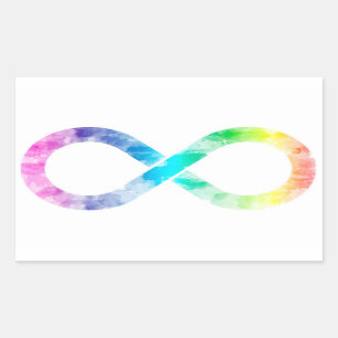 Neurodiversity-Regenbogen Wasserfarbe Unendliche A Rechteckiger Aufkleber