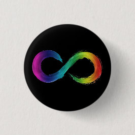 Neurodiversity schwarzer Knopf Button
