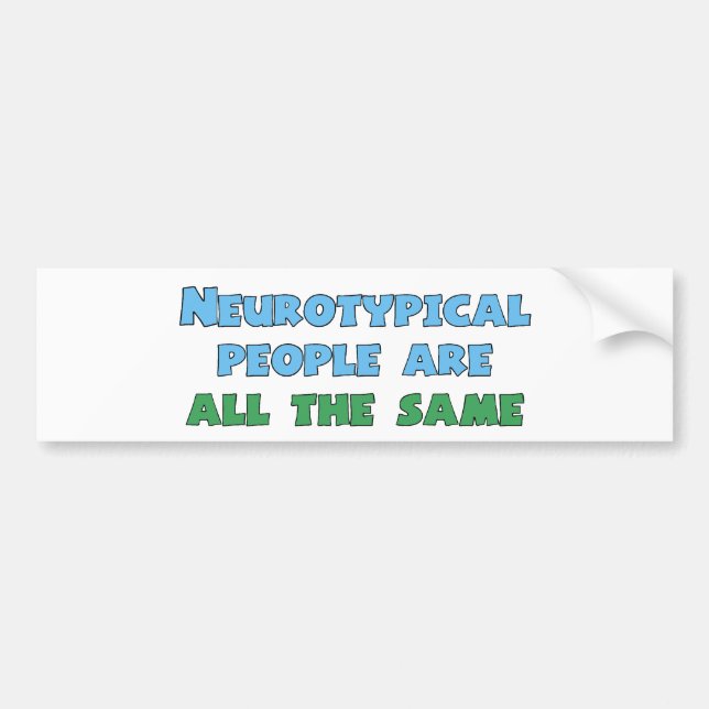Neurodiversity-Spaß Funny Aspie Autism Joke Autoaufkleber (Vorne)