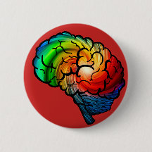 Neurodiversity Stolz-Regenbogen-Gehirn-Knopf