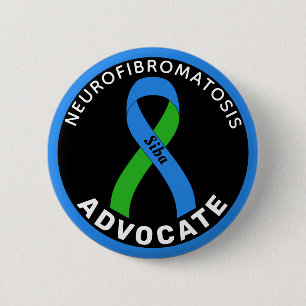 Neurofibromatose Advocatus Ribbon Black Button