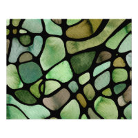 Neurografische Aquarellkunst in Farbtönen in Grünt