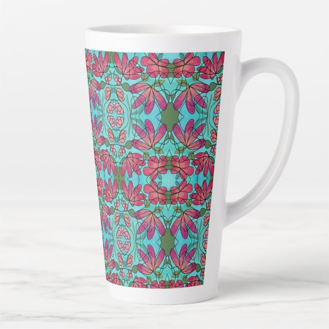 NEUROGRAFISCHE FRÜHSTÜCKSBLUMEN WASSERFARBEN MILCHTASSE (Rechts)