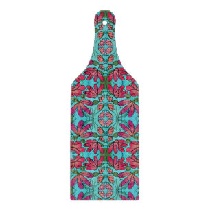 NEUROGRAFISCHE FRÜHSTÜCKSBLUMEN WASSERFARBEN SCHNEIDEBRETT