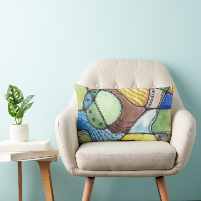 Neurografische Kunst Lendenkissen (Stuhl )