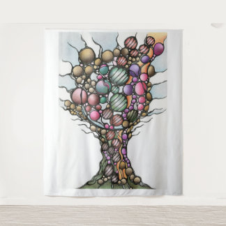 Neurografischer Lebensbaum Abstract Art Tapete | Wandteppich