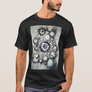 Neurografisches T-Shirt mit Augenwahrnehmung Abstr