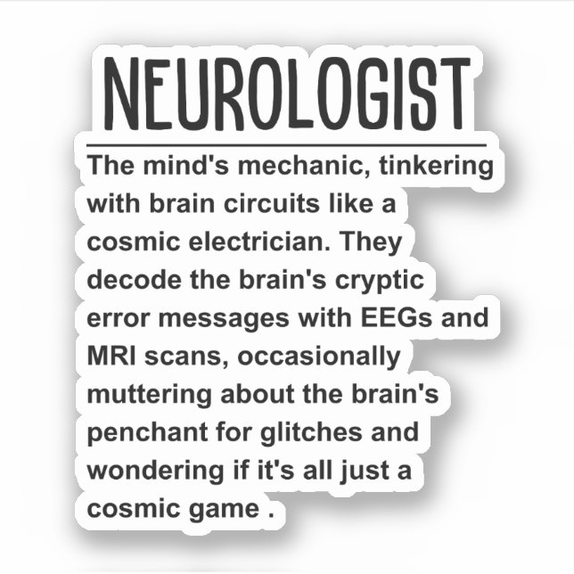 Neurologe Aufkleber (Vorderseite)