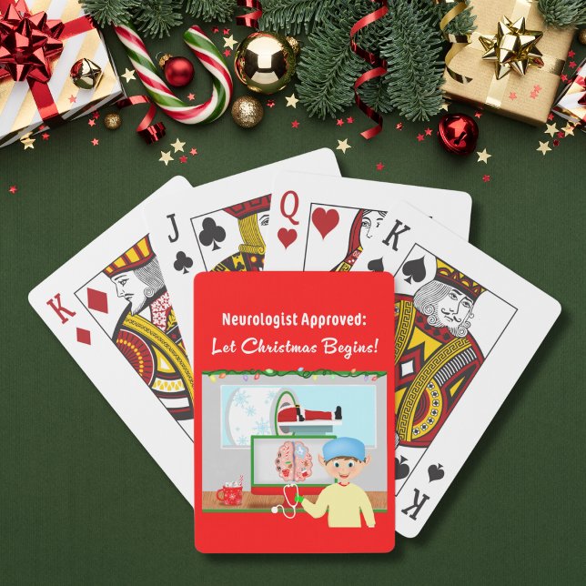 Neurologe genehmigt: Weihnachten beginnt Weihnacht Spielkarten (Von Creator hochgeladen)