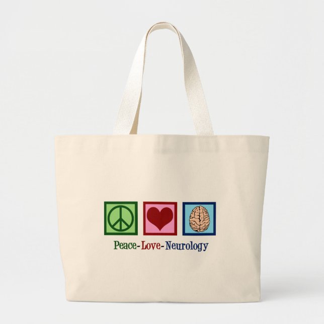 Neurologe Peace Liebe Neurologie Jumbo Stoffbeutel (Vorne)