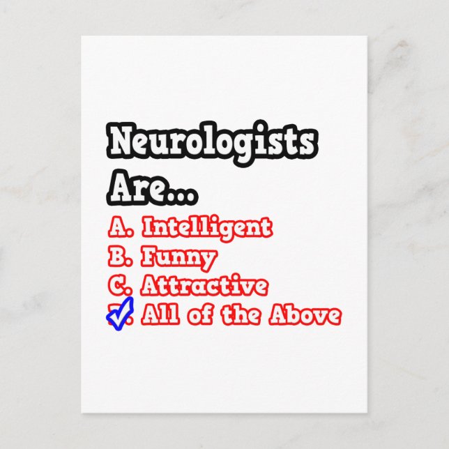 Neurologe Quiz...Joke Postkarte (Vorderseite)