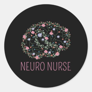 Neurologie Gehirn von Blume Runder Aufkleber