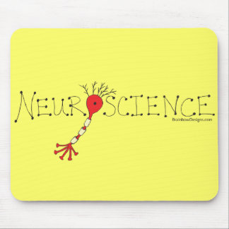 Neurologie Mousepad - schwarz und Rot auf Gelb