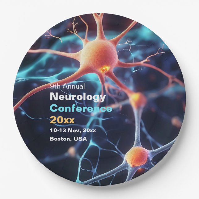 Neurologie Neurochirurgische Medizinische Konferen Pappteller (Vorderseite)