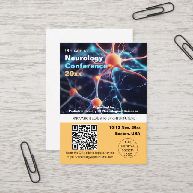 Neurologie Neurochirurgische medizinische Konferen Visitenkarte (Vorderseite/Rückseite Beispiel)