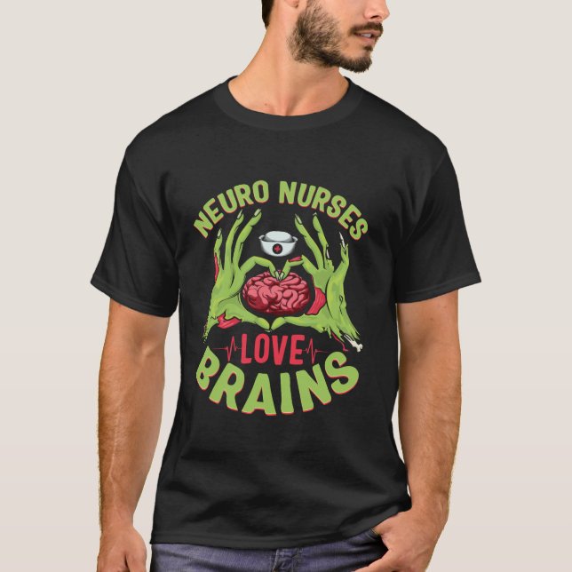 Neurologie Nursing RN Halloween Neuro Nurses Liebe T-Shirt (Vorderseite)