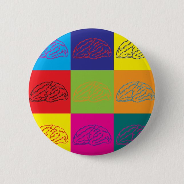 Neurologie-Pop-Kunst Button (Vorderseite)