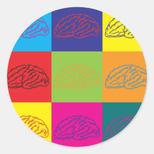 Neurologie-Pop-Kunst Runder Aufkleber