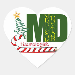 NEUROLOGIST MERRY CHRISTMAS NEUROLOGY Herz-Aufkleber