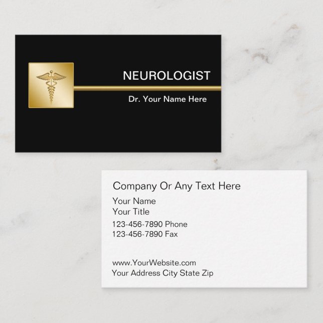Neurologue Classy Cartes de visite Médicales (Devant / Derrière)
