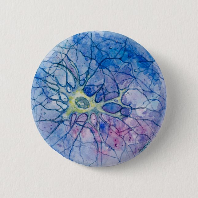 Neuron-Wasserfarbe Button (Vorderseite)