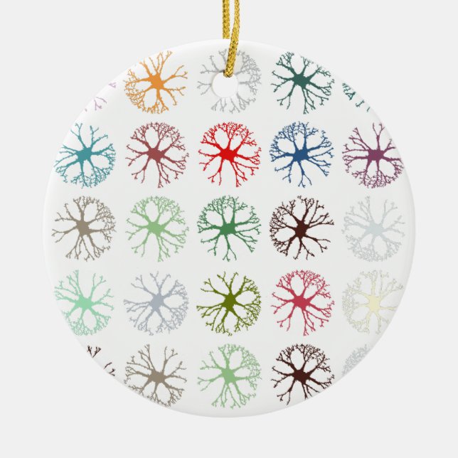 Neuronal Abstrakt Multicolor Art Throw Kissen Keramik Ornament (Vorne)