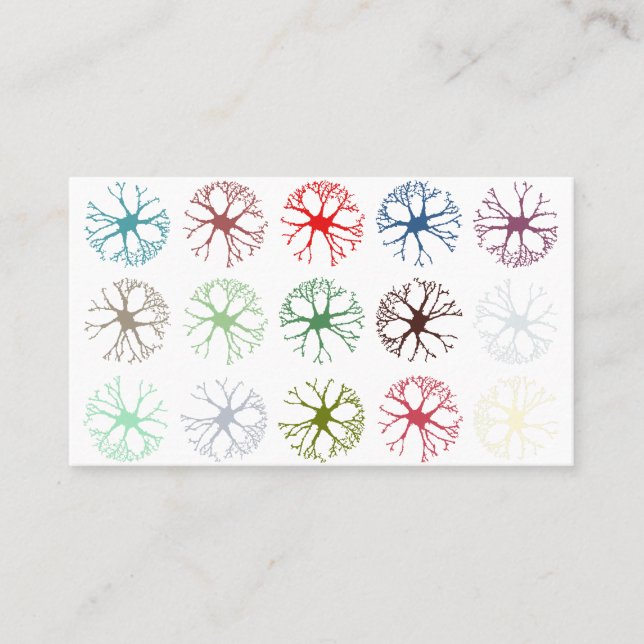 Neuronal Abstrakt Multicolor Art Throw Kissen Visitenkarte (Vorderseite)