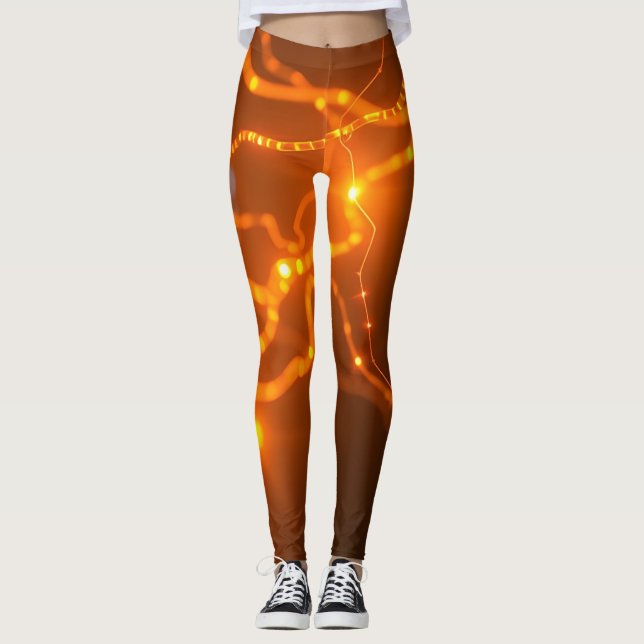 Neuronales Glühen: Elektrische Wege von Leggings (Vorderseite)