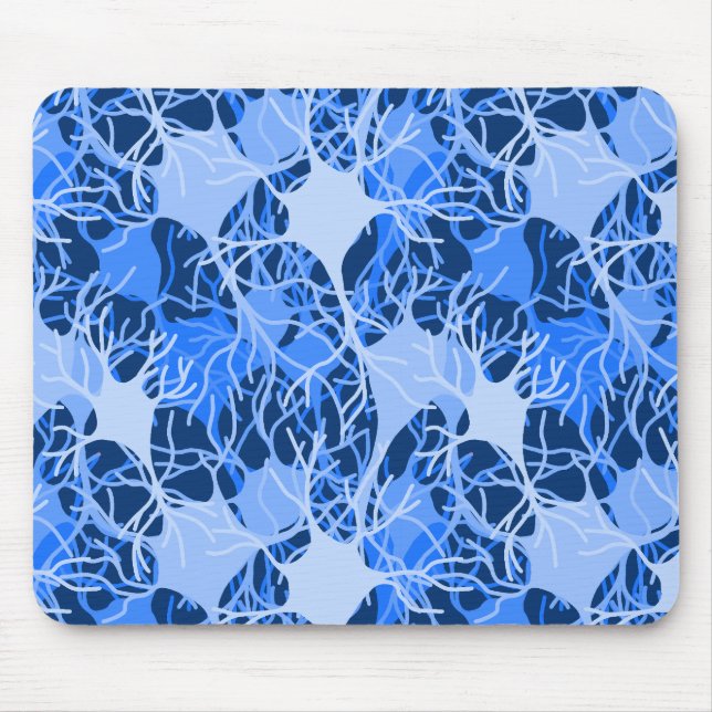 Neuronales Netzwerk Blaue Neuronen Mousepad (Vorne)