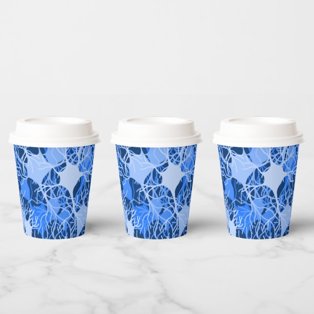 Neuronales Netzwerk Blaue Neuronen Papiertasse Pappbecher (Multi)