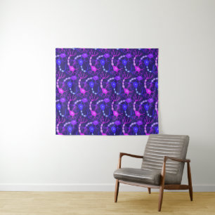 Neuronen-Neon-Lila Wandteppich