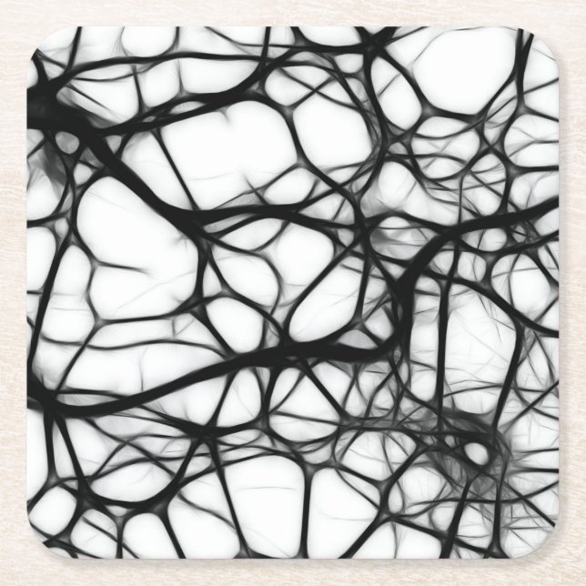 Neuronen Rechteckiger Pappuntersetzer (Vorderseite)