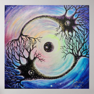 Neuronen verbunden poster