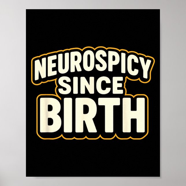 Neuroscy Since Birth – Funny Adhd Autism Neurodive Poster (Vorne)