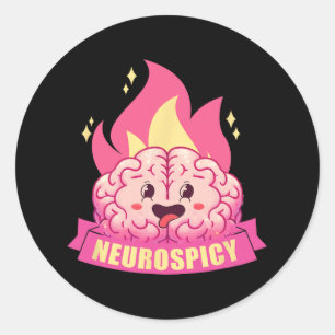 Neurospicie Neurovielfalt Adhd Asd Autism Kawaii B Runder Aufkleber