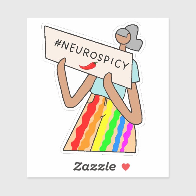 #Neurospicy - autocollant neurodivergent et épicé (Feuille)