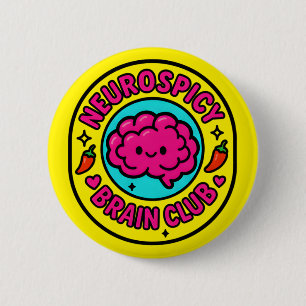 Neurospicy Gehirn Club Inklusiv Neurodivergent Button
