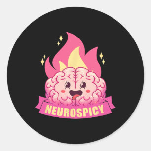 Neurospicy Neurodiversität Adhd Asd Autismus Kawai Runder Aufkleber