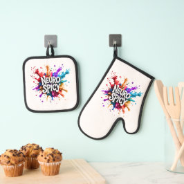 NEUROSPICY neurodiversity autism adhd dyslexia Ofenhandschuh & Topflappen-Set