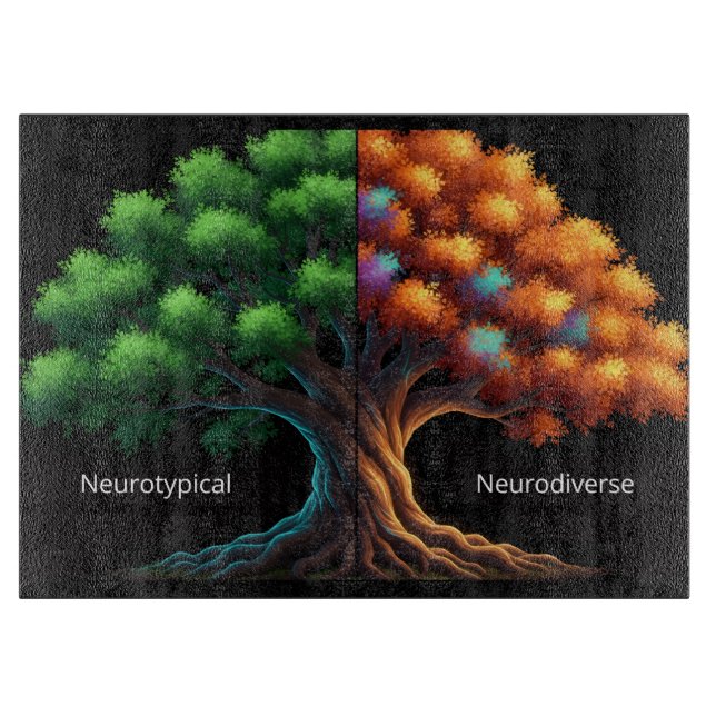 Neurotypical vs. Neurodiverse Tree Schneidebrett (Vorderseite)