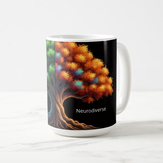 Neurotypisch vs. Neurodivers Kaffeetasse (VorderseiteRechts)