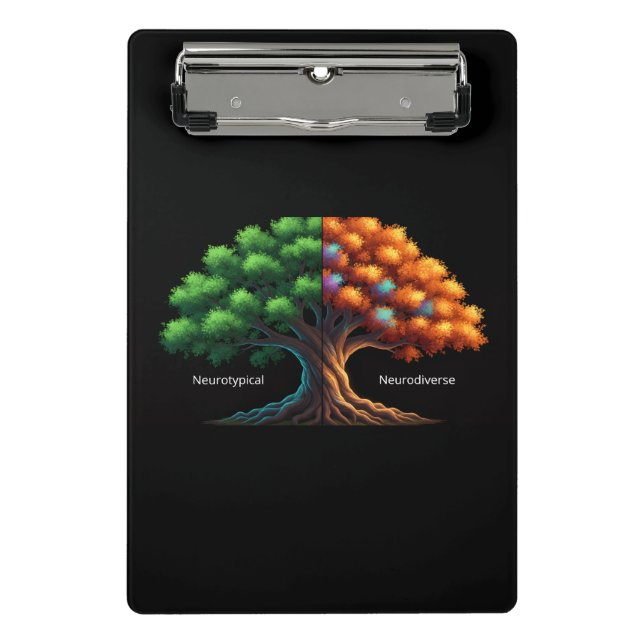 Neurotypisch vs. Neurodivers Mini Klemmbrett (Vorderseite)