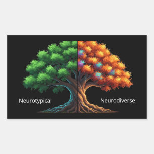Neurotypisch vs. Neurodivers Rechteckiger Aufkleber