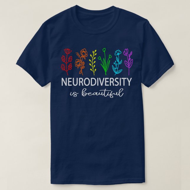 Neuroversität Autismus Bewusstsein ADHS Blume Auti T-Shirt (Design vorne)