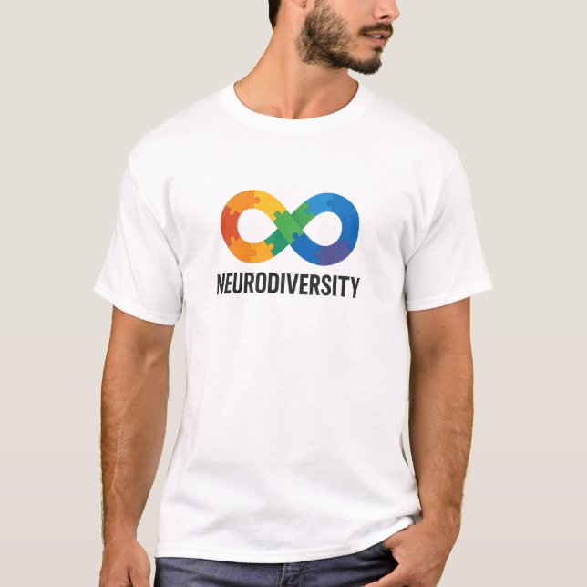 Neuroversity Rainbow Infinity Puzzle Design T-Shirt (Vorderseite)
