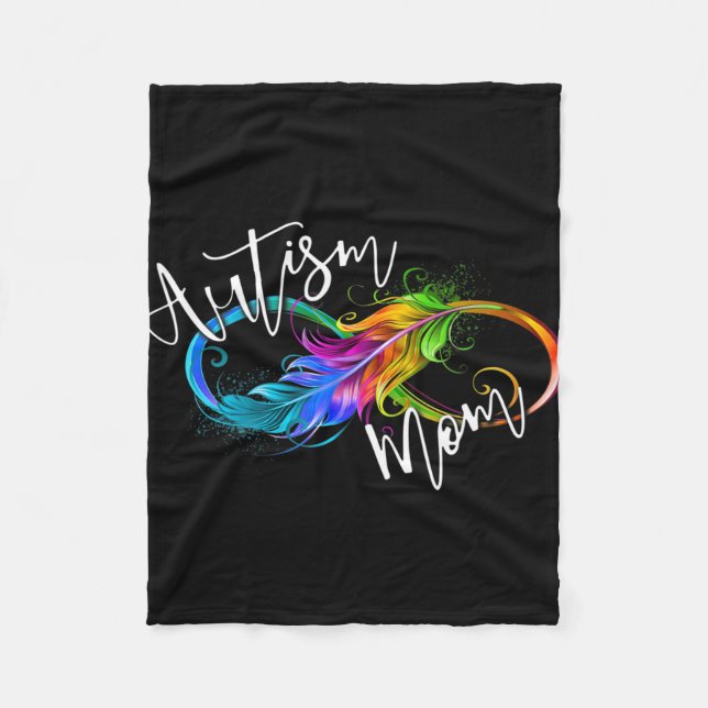 Neuroversity Symbol Rainbow Infinity Autismus Mama Fleecedecke (Vorderseite)