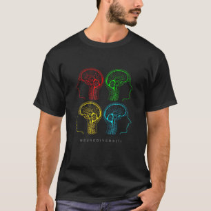 Neurovielfalt bei ADHS und Autismus-Hirn-Grafik T-Shirt
