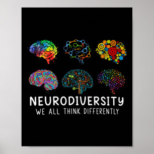 Neurovielfalt, die wir alle anders denken, Gehirn  Poster