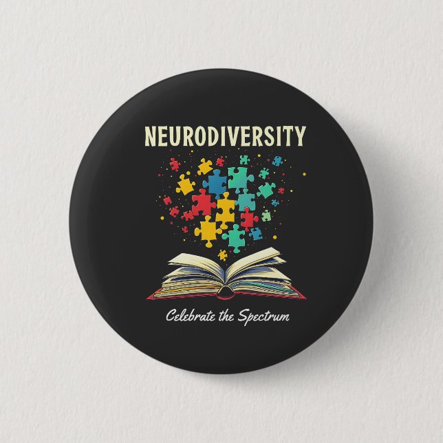 Neurovielfalt feiert die Autismus des Spektrums Button (Vorderseite)